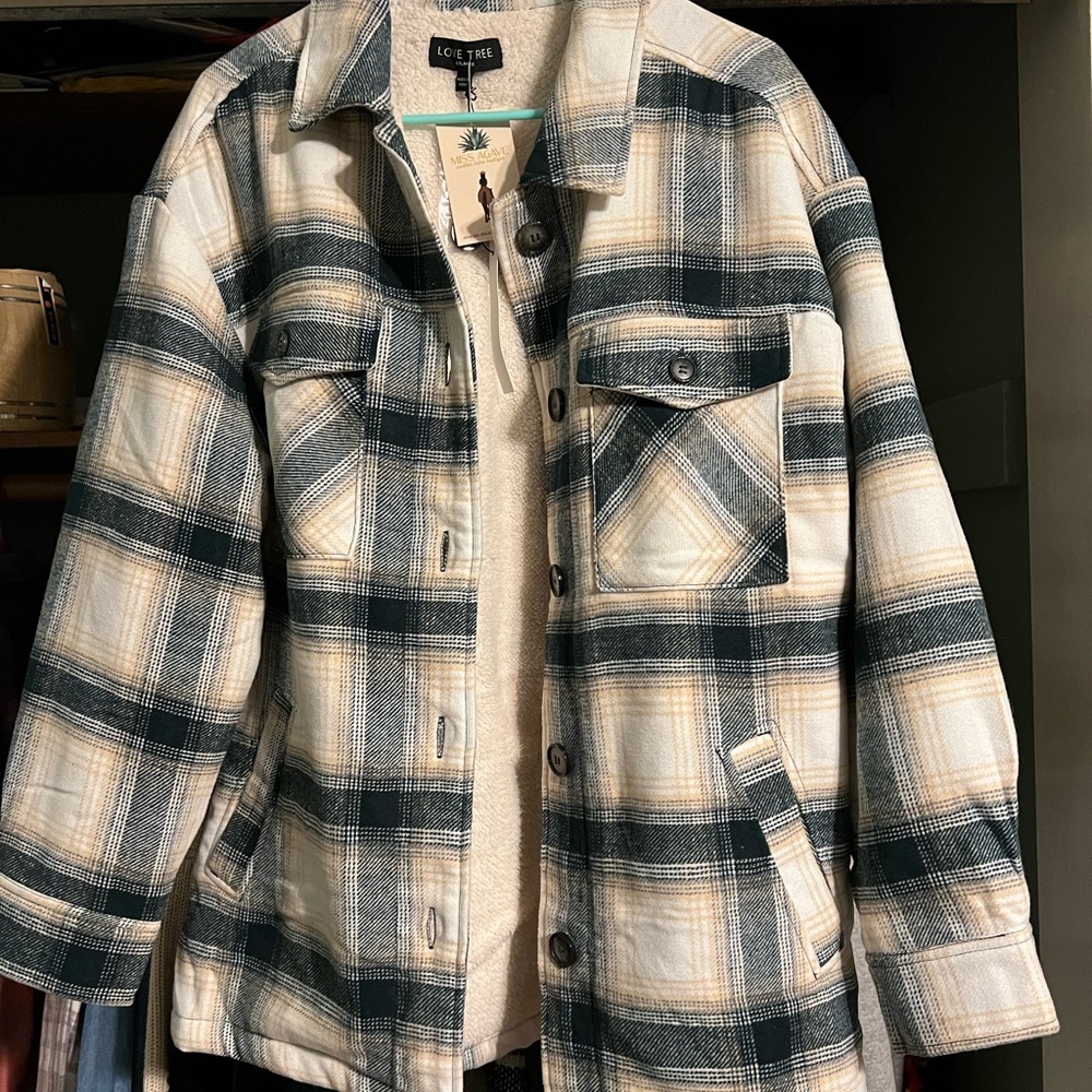 Plaid Sherpa jacket